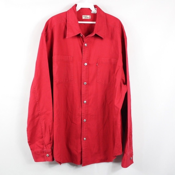 levi's red denim shirt